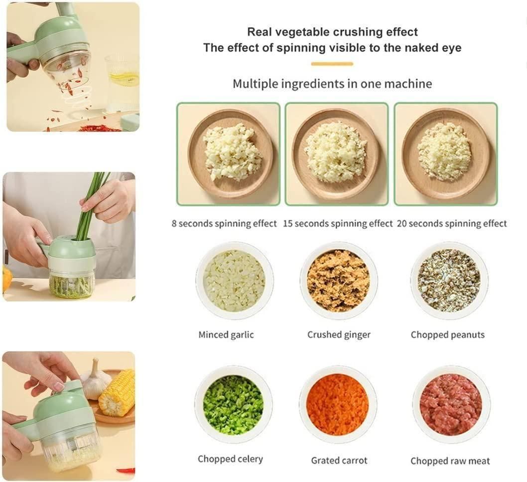 4 in 1 Portable Electric Vegetable Cutter Set 35%off