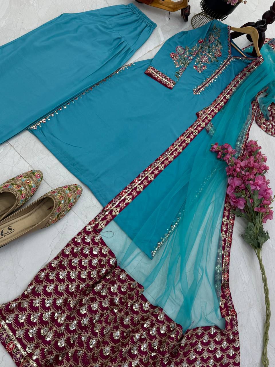 Royal Blue Blossom Suit