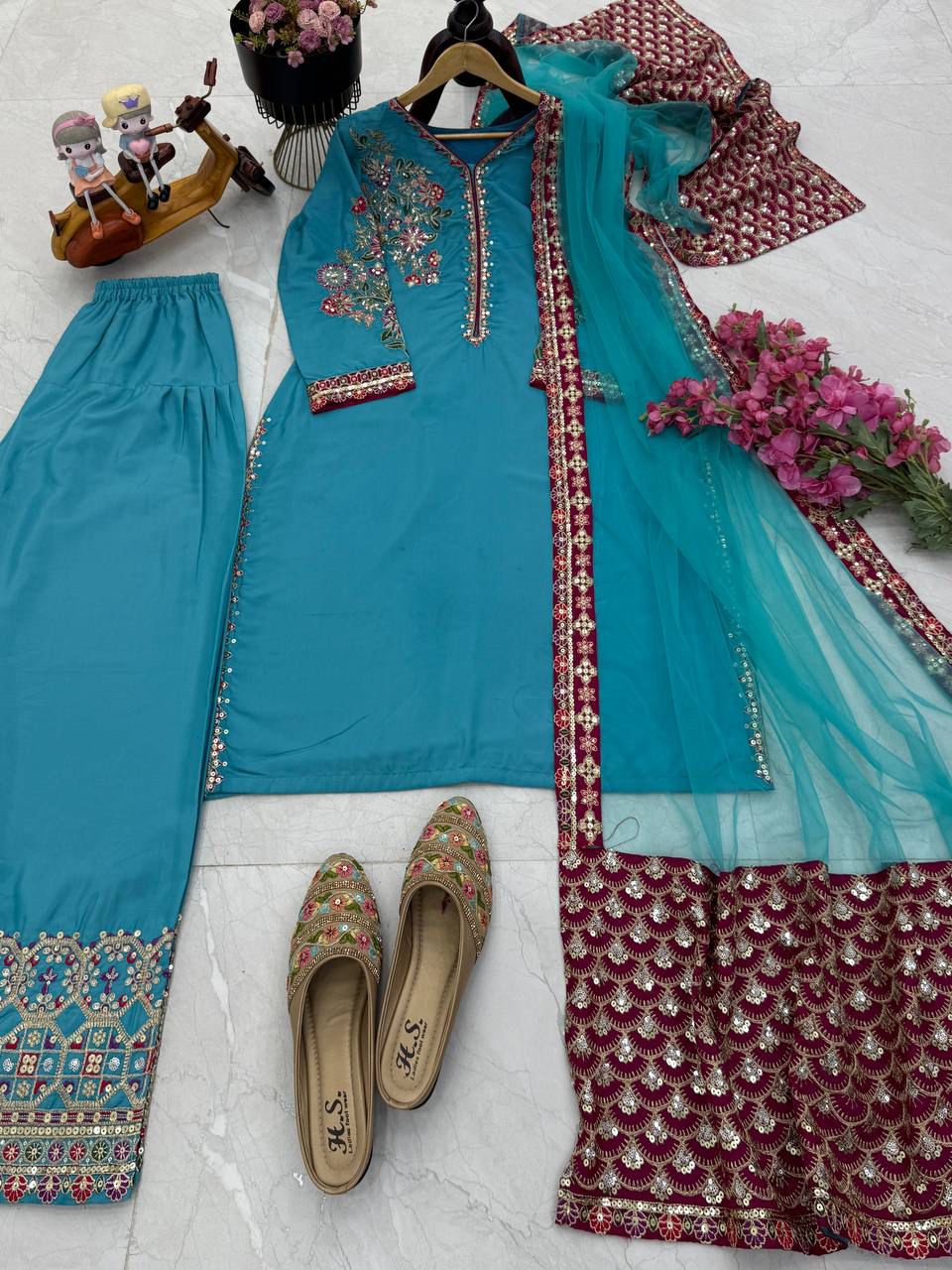 Royal Blue Blossom Suit