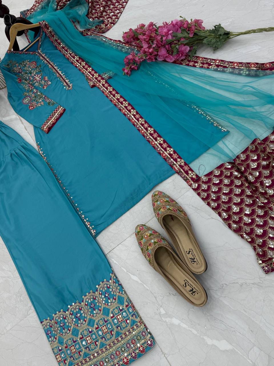 Royal Blue Blossom Suit