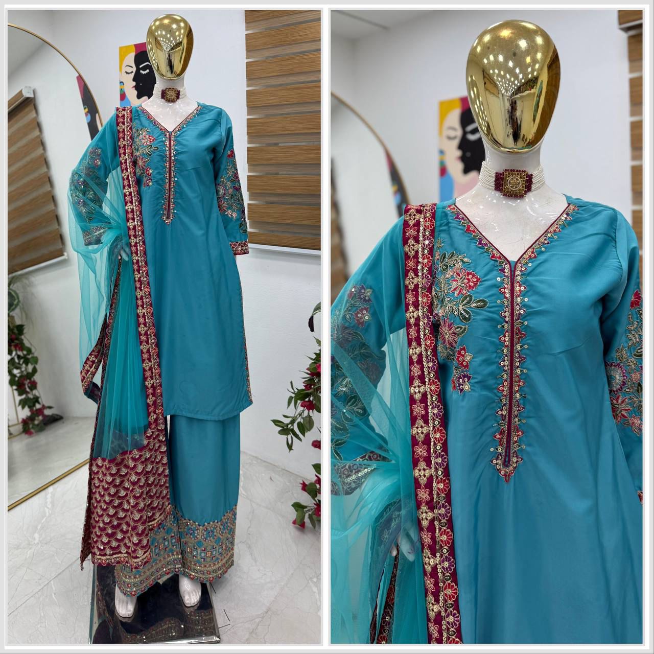 Royal Blue Blossom Suit