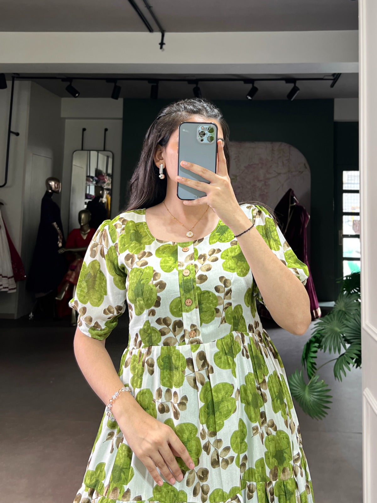 Floral Printed Midi Frock