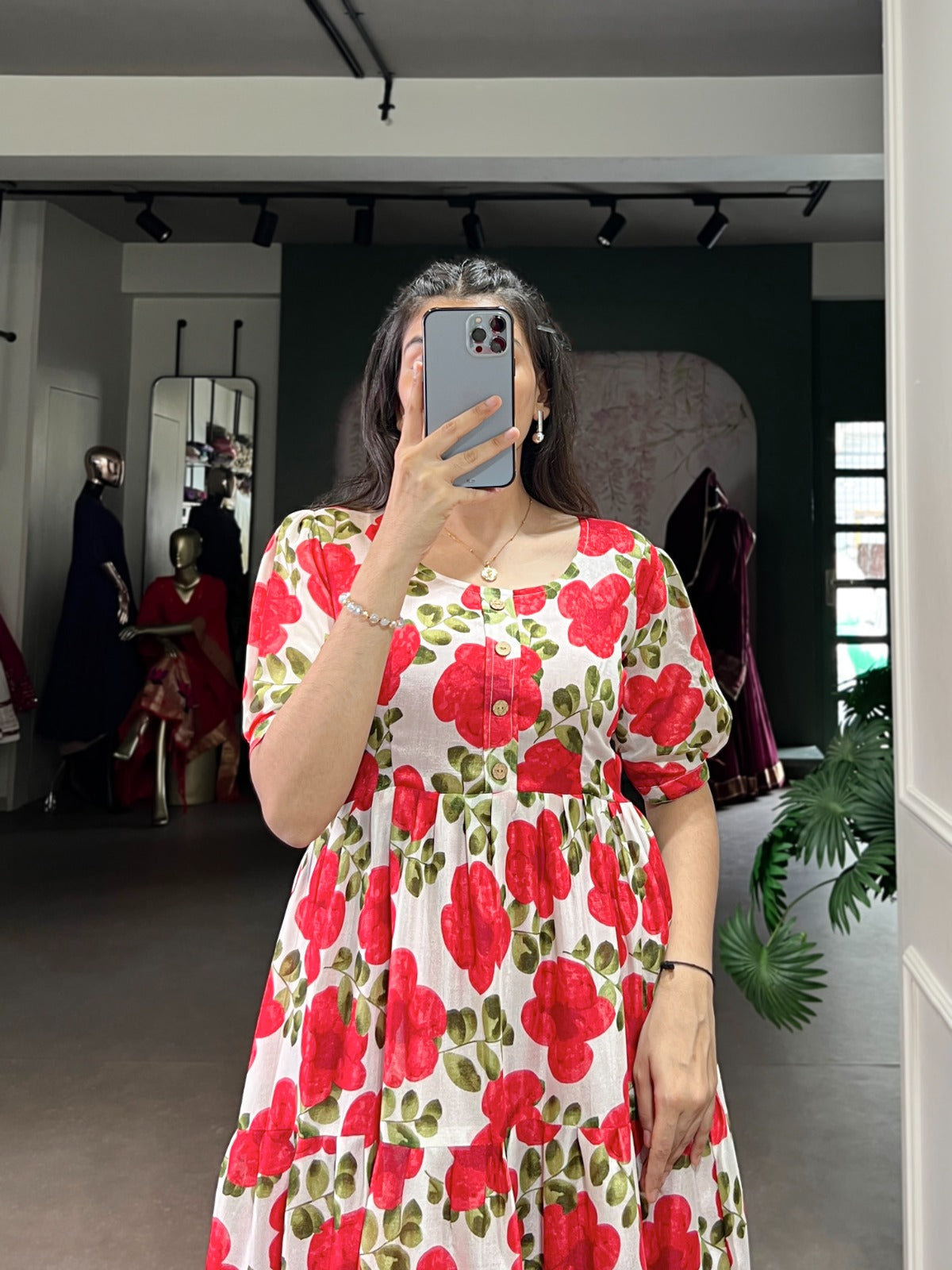 Floral Printed Midi Frock