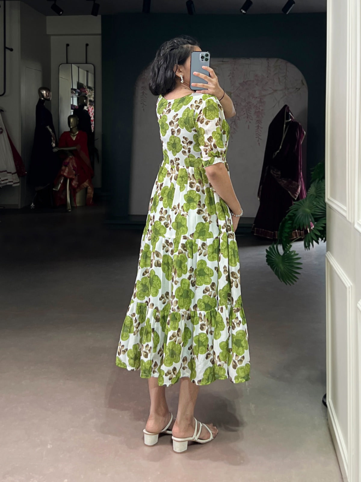 Floral Printed Midi Frock