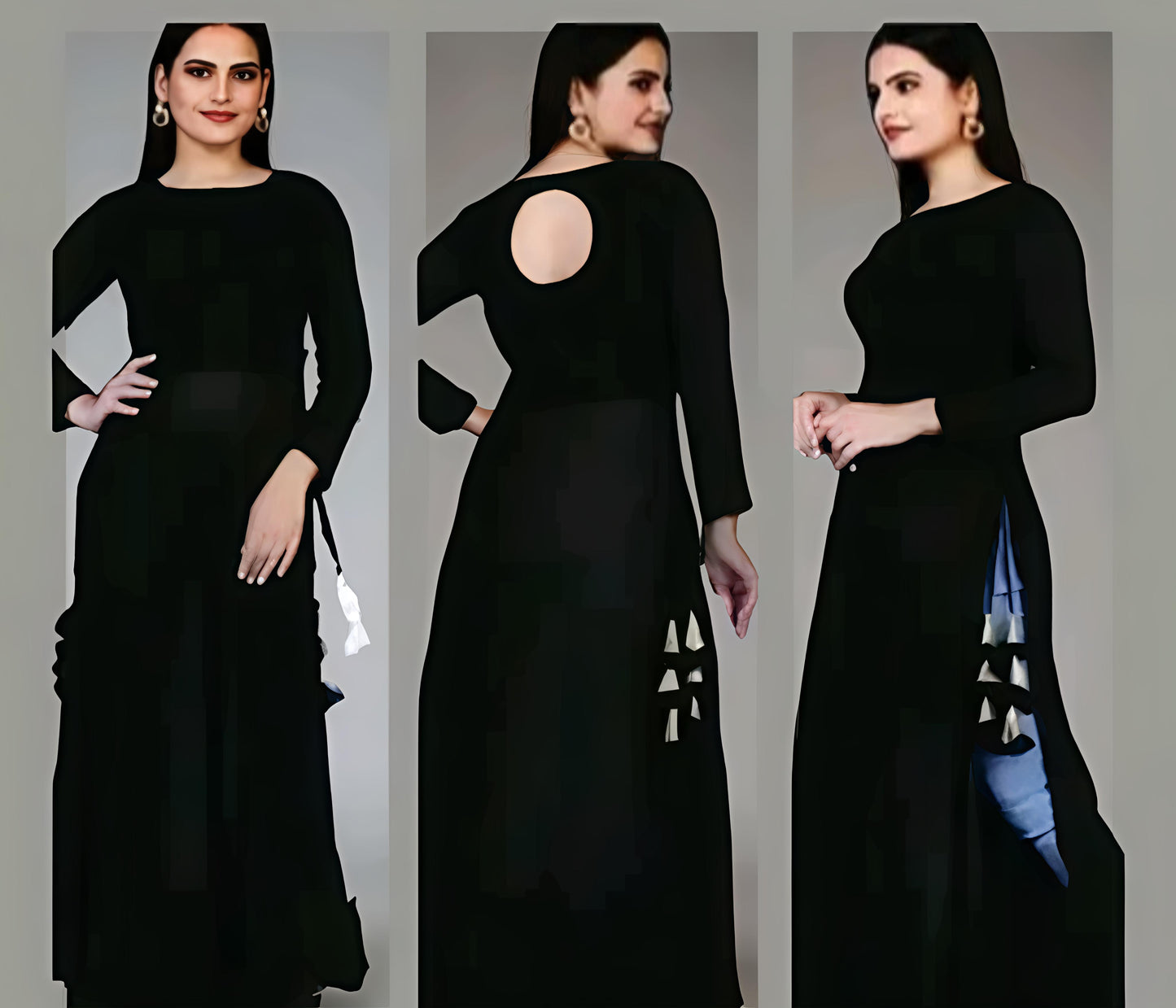 Women Embellished Georgette A-line Kurti