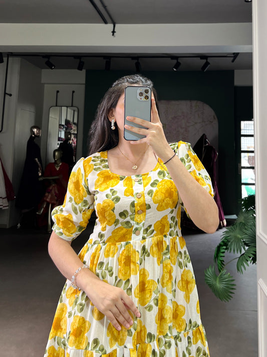 Floral Printed Midi Frock