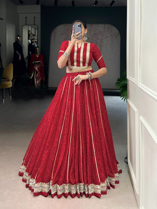 Elegant Maroon Stitched Lehenga with Golden Detailing" 40% off