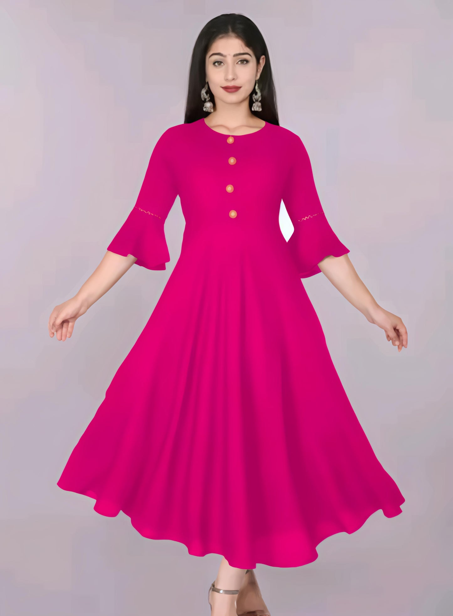 Women Solid Flared Kurti