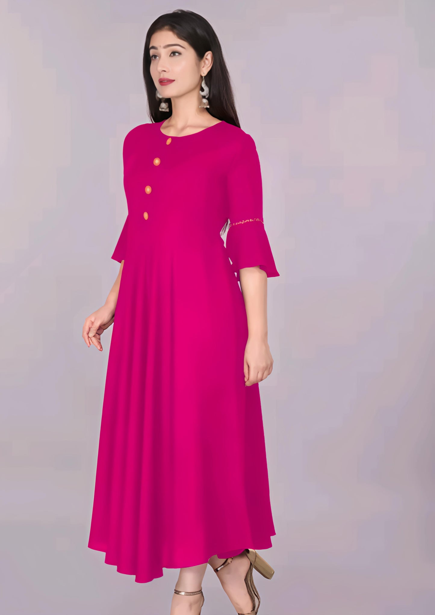 Women Solid Flared Kurti