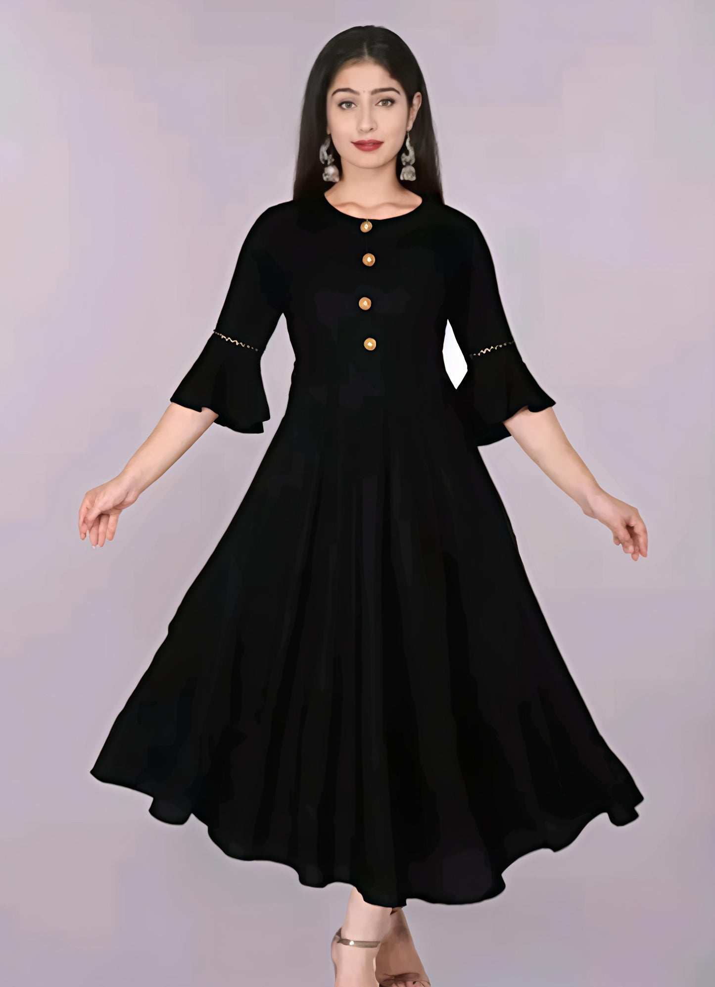 Women Solid Flared Kurti