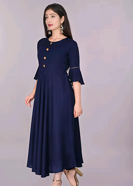 Women Solid Flared Kurti