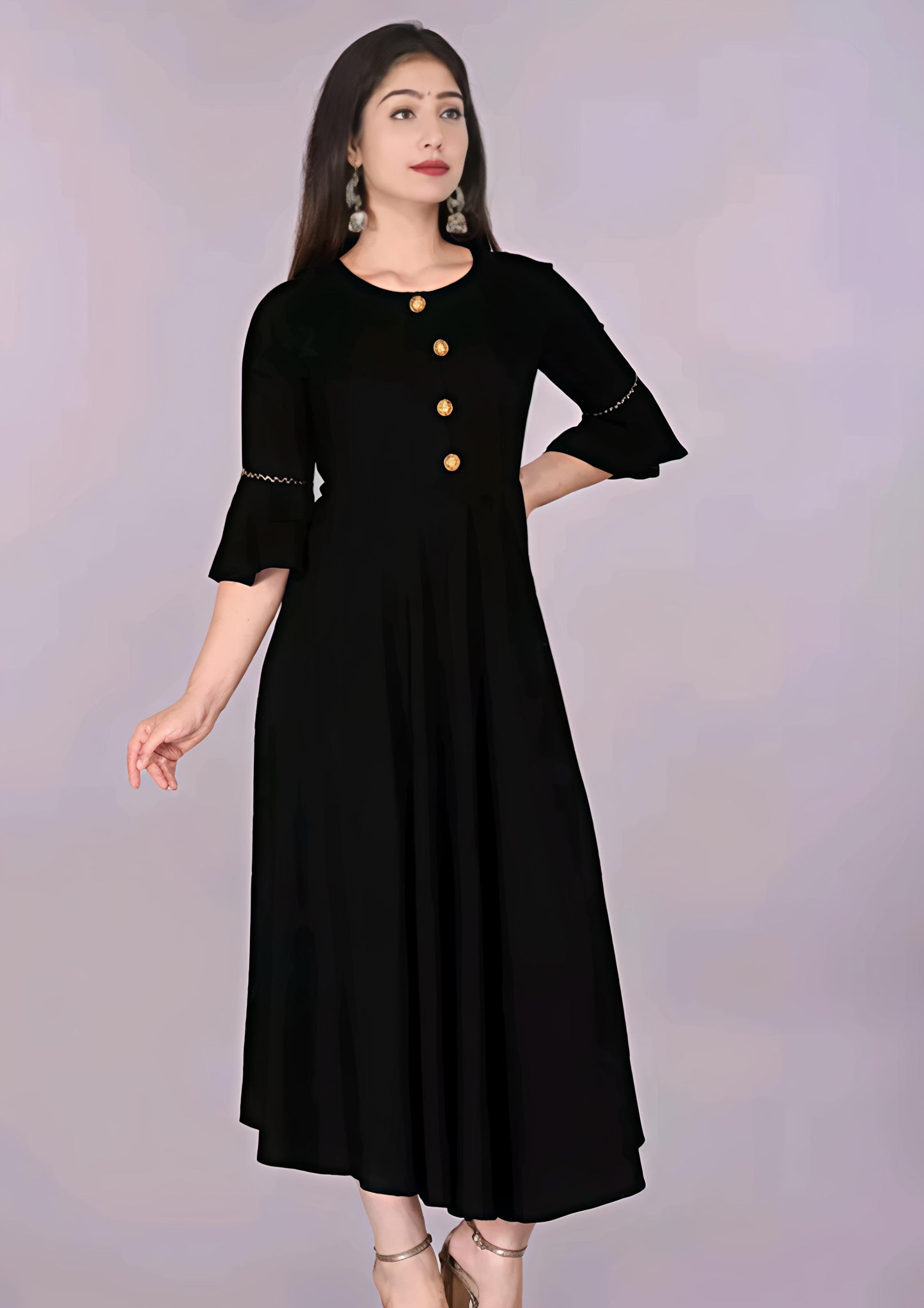 Women Solid Flared Kurti