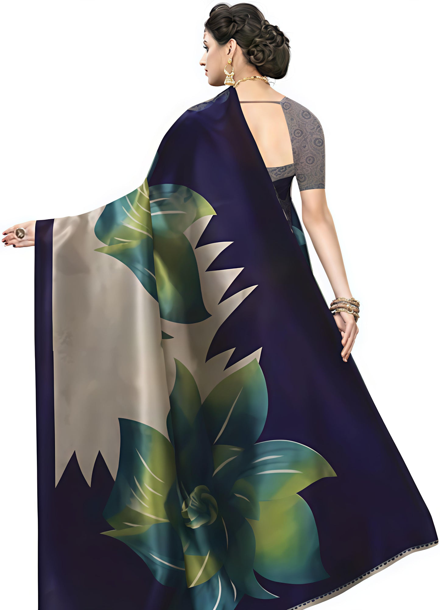 Silk Grey  Saree with Blouse