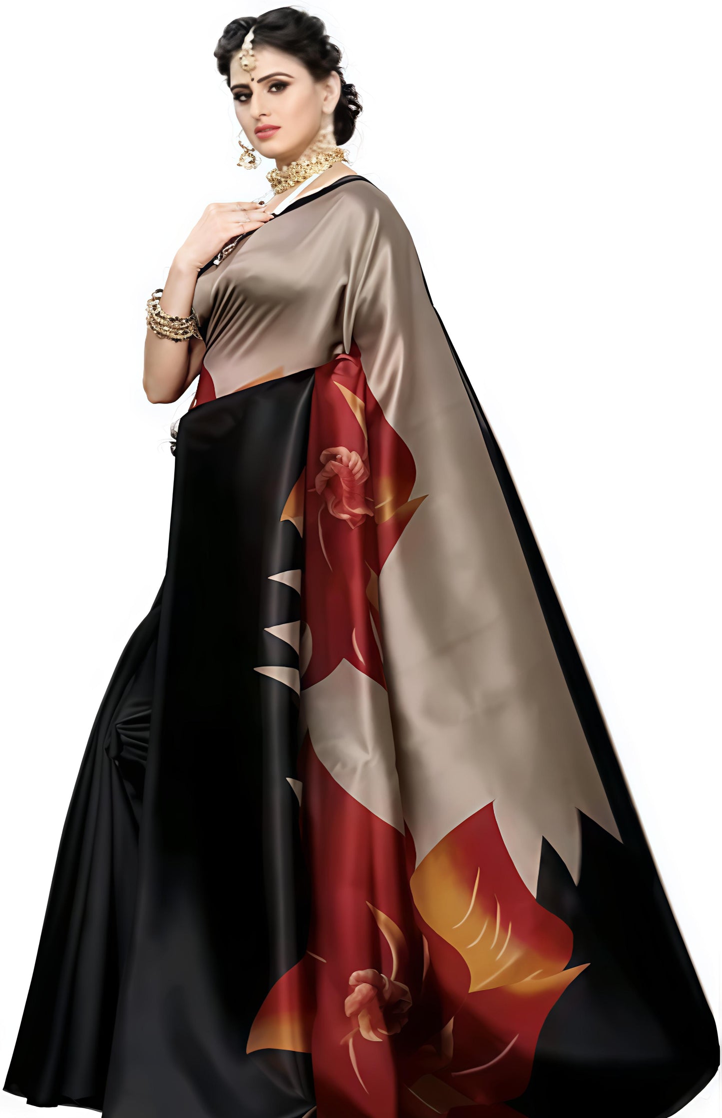 Silk Grey  Saree with Blouse