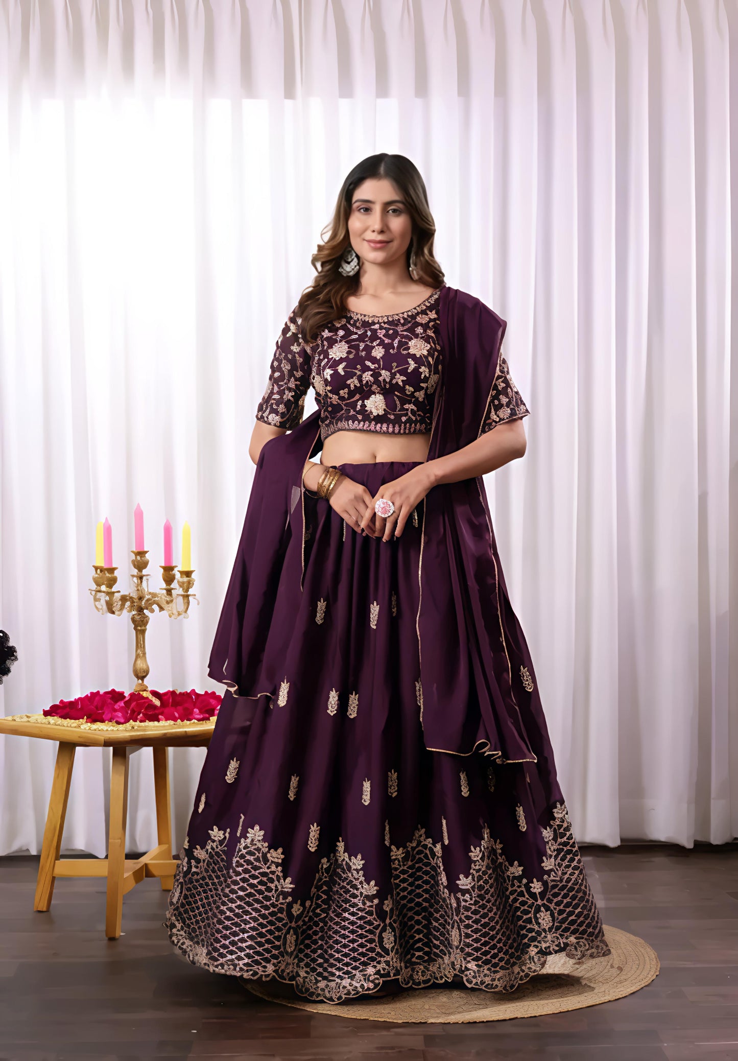 NEW WOMEN LEHENGA CHOLI WITH HEAVY EMBROIDERY WORK