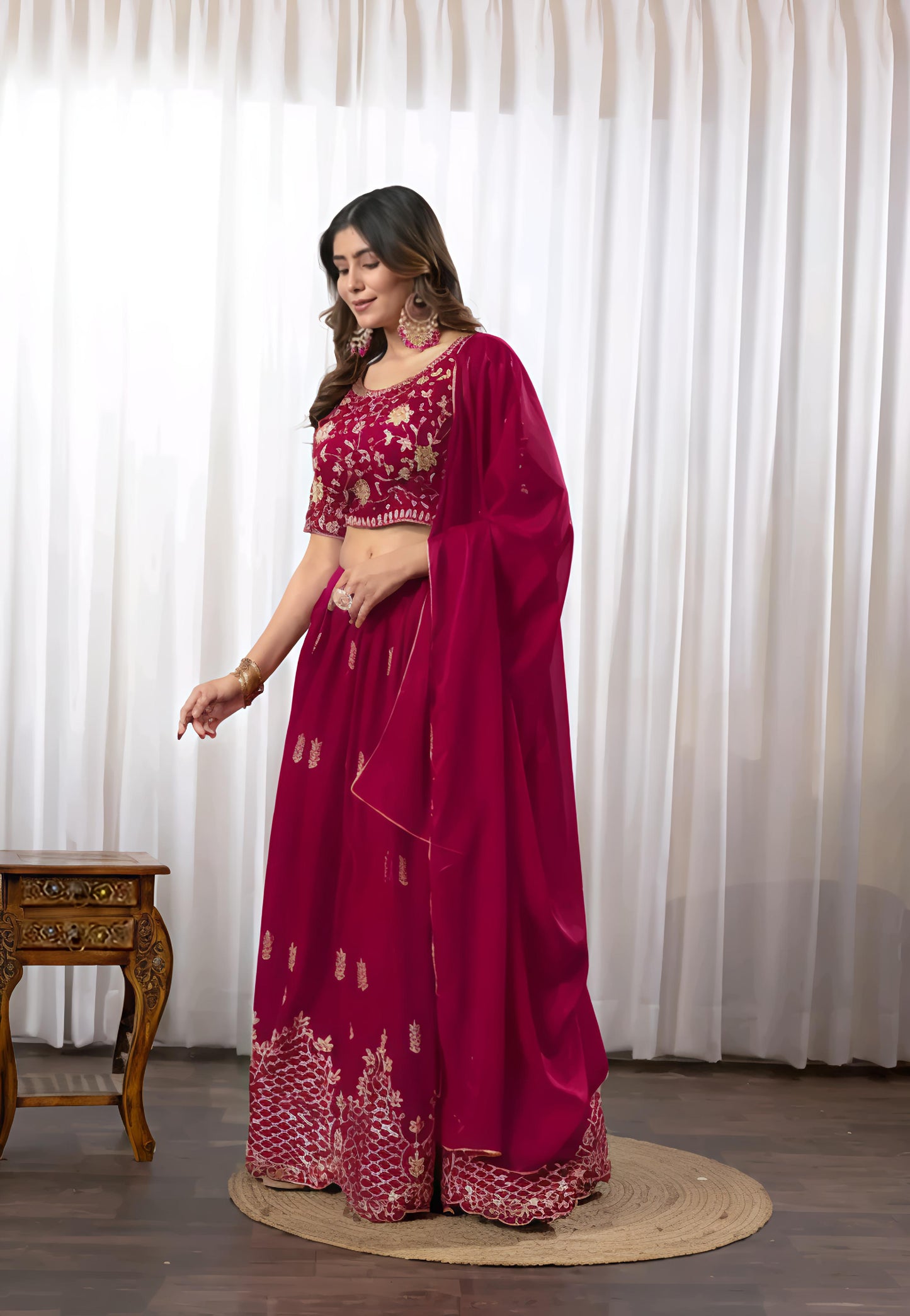 NEW WOMEN LEHENGA CHOLI WITH HEAVY EMBROIDERY WORK
