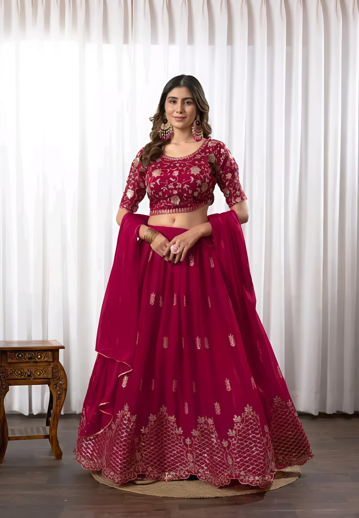 NEW WOMEN LEHENGA CHOLI WITH HEAVY EMBROIDERY WORK
