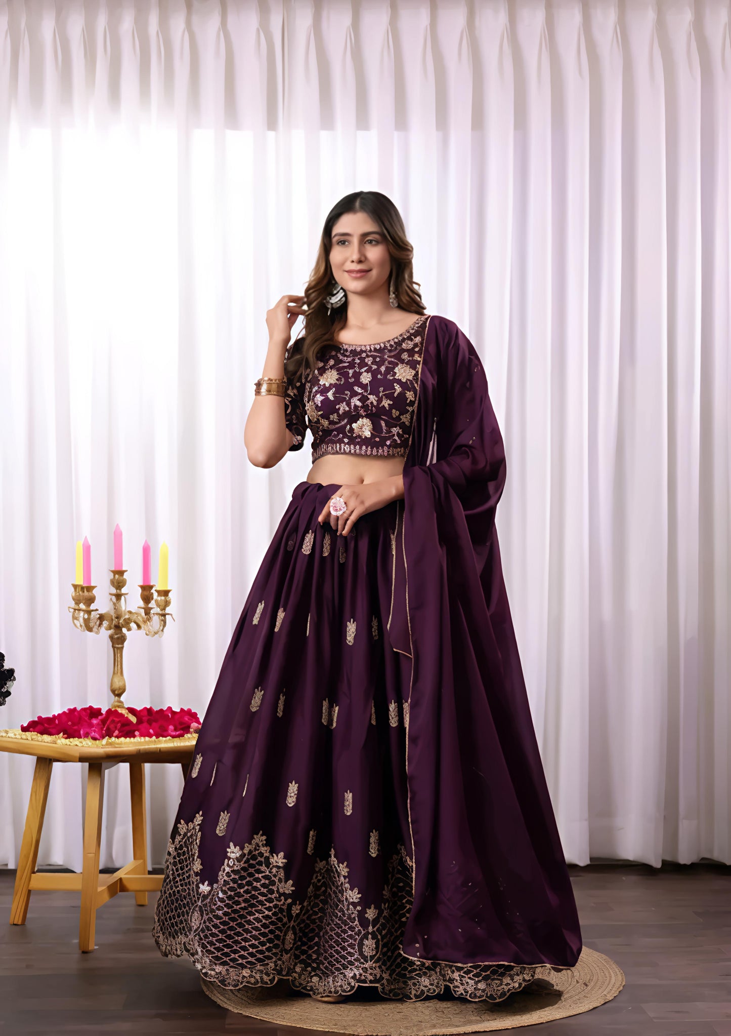 NEW WOMEN LEHENGA CHOLI WITH HEAVY EMBROIDERY WORK
