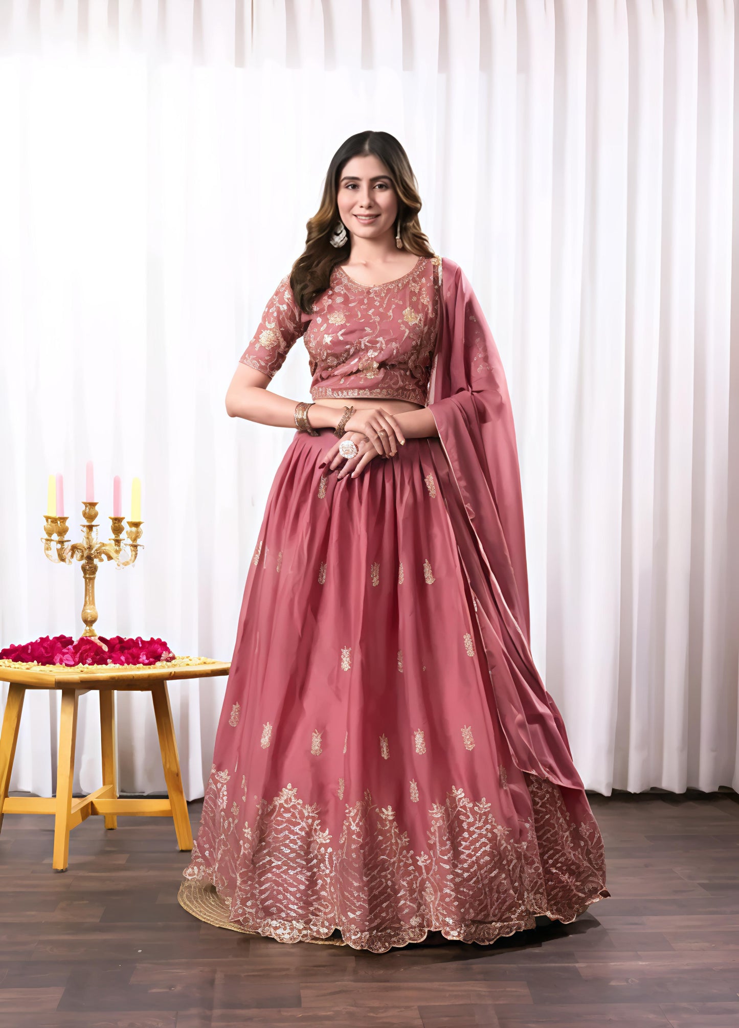 NEW WOMEN LEHENGA CHOLI WITH HEAVY EMBROIDERY WORK