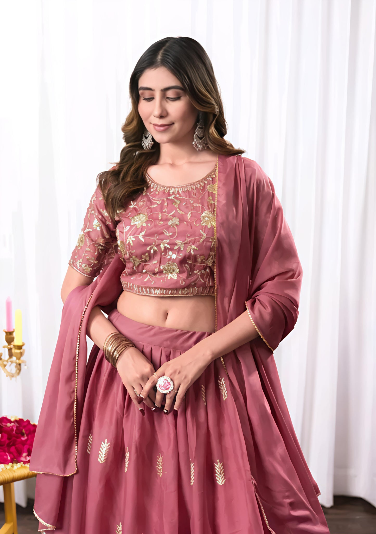 NEW WOMEN LEHENGA CHOLI WITH HEAVY EMBROIDERY WORK