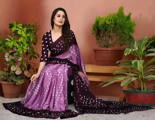 Chiffon Silk Bandhani Daily Wear Saree