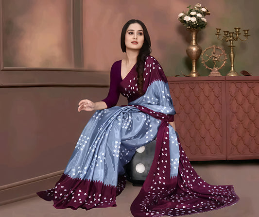 Chiffon Silk Bandhani Daily Wear Saree