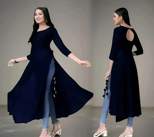 Women Embellished Georgette A-line Kurti