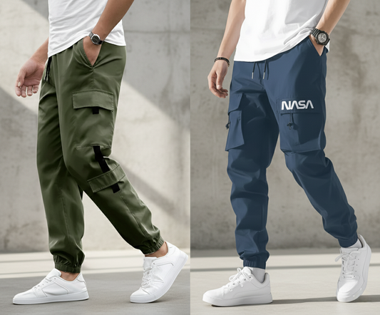 Pack of 2 Men’s Army Track Pants | Joggers Combo | Gym, Yoga & Activewear"